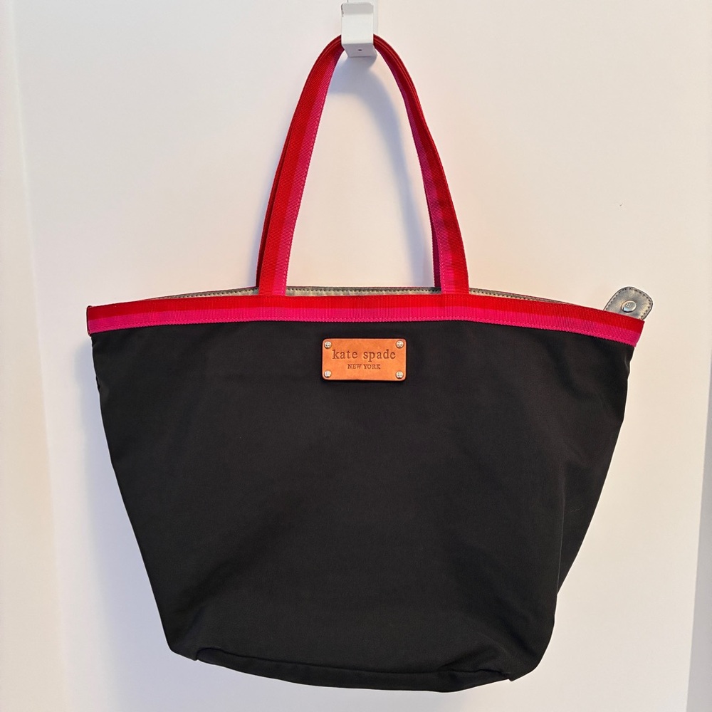 Kate Spade New York Nylon Small Anabel Tote Black Pink